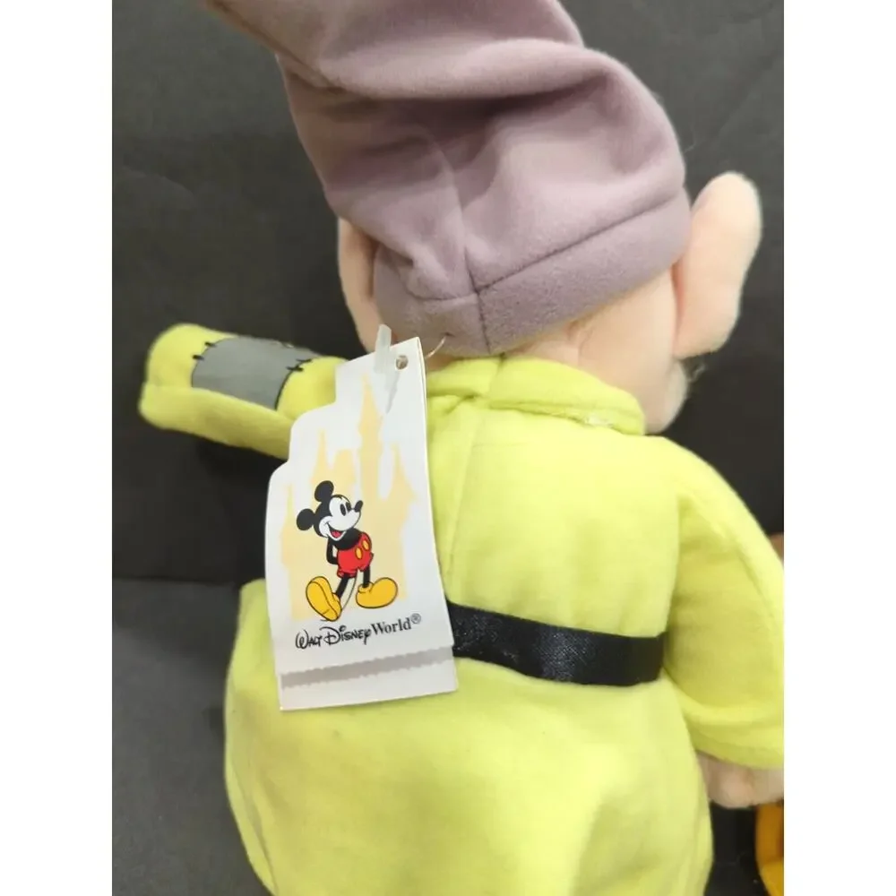Walt Disney World Plush Mini Beanbag Dopey, Happy, Bashful Dwarfs W/Orig‎ Tag